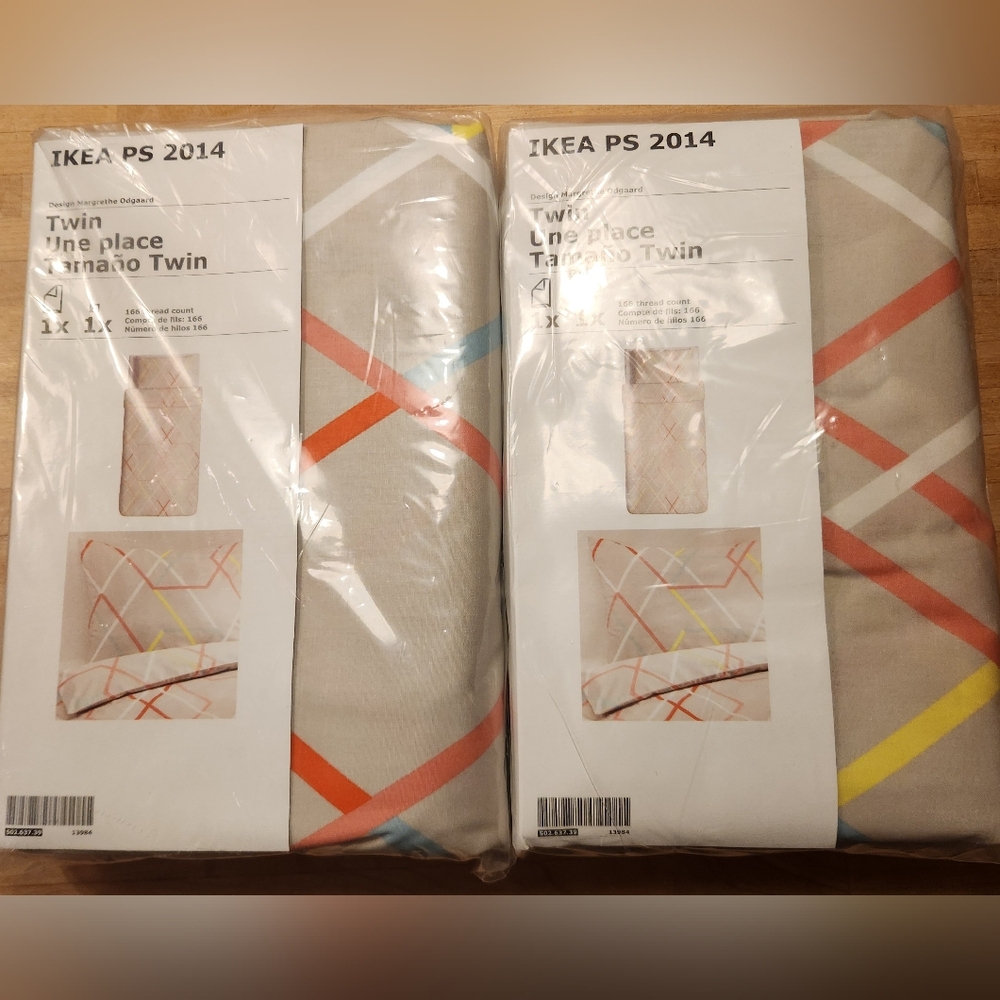 2 IKEA PS 2014 TWIN MULTICOLOR DUVET SET'S. Both NIP Sealed packages